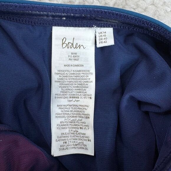 Boden Minori Halter One Piece Swimsuit Blue Pink Colorblock 10 FLAW - Picture 5 of 9